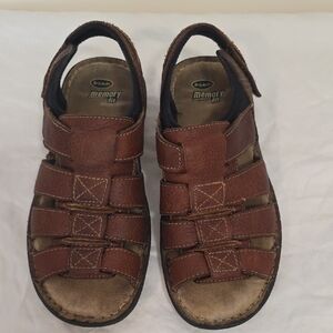 Dr. Scholl's Brown Leather Memory Fit Sandals